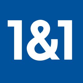 1&1 Internet Logo Vector PNG | Minimalist blue square telecom emblem 