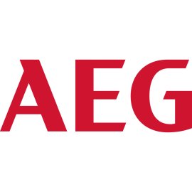 AEG wordmark in bold red typography|Minimalist corporate logo with strong geometric letterforms