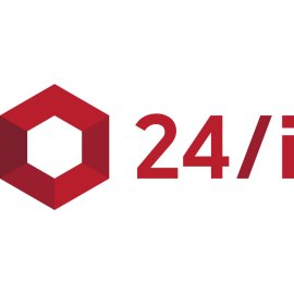 24i Logo Vector PNG | 24i Red Hexagon Emblem 