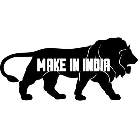 Make In India Lion Silhouette | Indian Manufacturing Initiative Emblem 