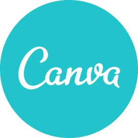 Canva Logo Vector Png | Modern turquoise circle logo with handwritten script wordmark 