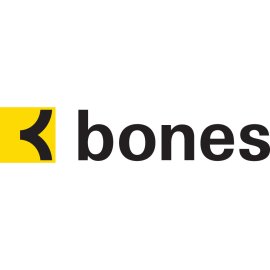 Bones logo vector PNG | Minimalist yellow and black Bones emblem 