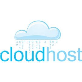 CloudHost Modern Cloud Computing Logo | Digital Rain Data Hosting Emblem 