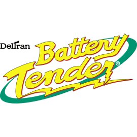 Deltran Battery Tender Logo Vector PNG | Bold yellow Battery Tender wordmark with dynamic script 
