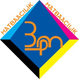 3pm Matbaacılık geometric emblem | CMYK diamond print identity 