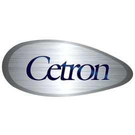 Cetron metallic emblem logo | Elliptical brushed steel brand mark 