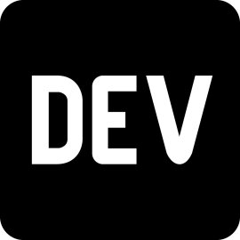 DEV Community logo vector PNG | Minimal monogram wordmark for developers 