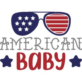 American Baby patriotic sunglasses logo|Stars and stripes infant fashion emblem
