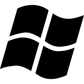 Windows logo vector PNG | Waving four-pane window icon 
