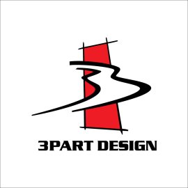 3PART DESIGN modern emblem | Dynamic abstract 3 logo 