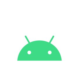Android robot icon in flat vector style | Minimalist green Android mascot silhouette 