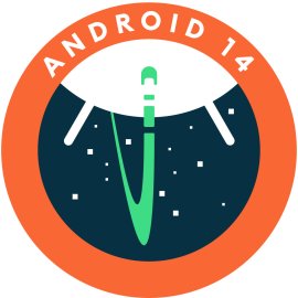 Android 14 Developer Logo Vector PNG | Futuristic Android 14 Space Emblem 