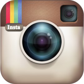 Retro camera icon with Insta label | Vintage Instagram app logo design 