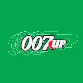 007 UP Anti Shake Logo Vector PNG | Dynamic Spy-Themed Soda Branding 