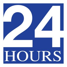 Domko Ltd 24 Hours Logo Vector PNG|Modern 24 Hours Time Icon by Domko Ltd