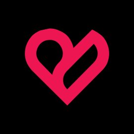 Computer Love Logo Vector Png | Modern Heart-Shaped Tech Emblem 