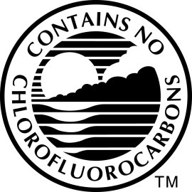 Contains No Chlorofluorocarbons Emblem | Environmental Protection CFC-Free Seal 