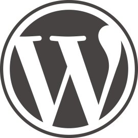 WordPress Emblem in Monochrome Vector Style | Iconic W Letterform in Circular Badge 