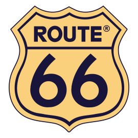 Route 66 shield emblem|Classic American highway badge