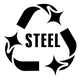 Steel Recycling Symbol | Infinite Recyclable Steel Icon 