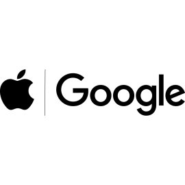 Apple and Google partnership logo vector|Minimalist Apple Google collaboration emblem