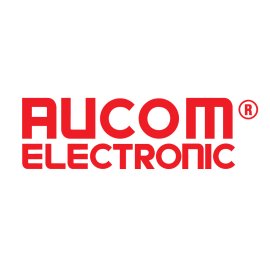 Aucom Electronic Logo Vector PNG | Bold Red Aucom Electronic Wordmark 