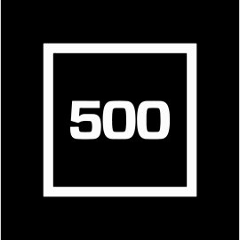 500 Logo Vector Png | Minimalist square emblem with bold 500 typography 