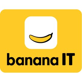 Banana IT Logo Vector PNG | Bright Yellow Tech Identity 