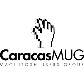 Caracas Macintosh User Group (CaracasMUG) Logo Vector | Iconic pixelated hand cursor symbolizing digital interaction and community 