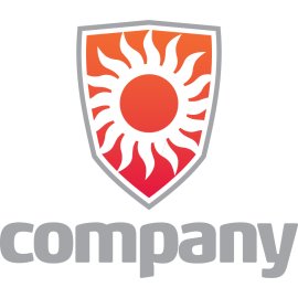 Acquire Information Technology Logo Vector Png | Modern Sun Shield Emblem 