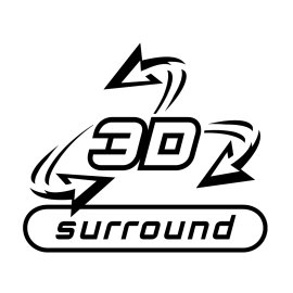 Immersive 3D Surround Sound Logo Vector PNG | Dynamic Audio Technology Emblem 