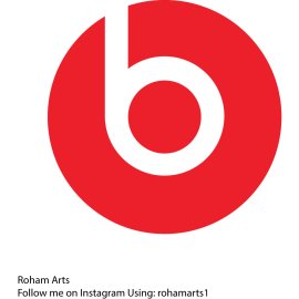 Beats Logo Vector PNG | Minimalist Red Circle Emblem 