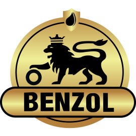 Benzol Premium Lubricants Logo | Golden Lion Automotive Emblem 