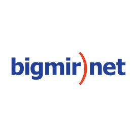 Bigmir Net Logo Vector PNG | Bigmir.net blue wordmark with orange bracket symbol 