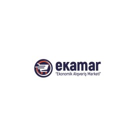 EkamAR Ekonomik Alışveriş Marketi Logo | Modern shopping cart emblem 