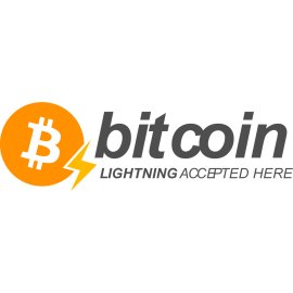 Bitcoin Lightning Accepted Here Logo Vector PNG | Bitcoin Lightning Payments Emblem 