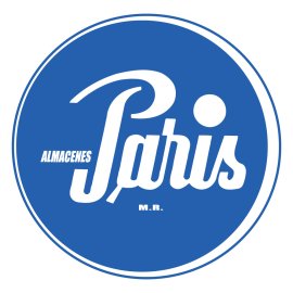 Almacenes Paris Logo Vector PNG | Circular blue emblem with bold Paris wordmark 