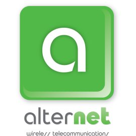 Alternet wireless logo vector PNG | Alternet telecommunications green icon 