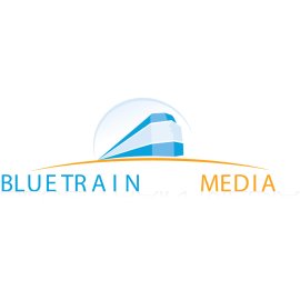 Blue Train Media Logo Vector | Modern Digital Media Brand Identity 