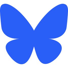 Bluesky Social Logo Vector PNG | Minimal Butterfly Icon in Blue 