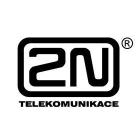 2N Telekomunikace Logo Vector PNG | Modern 2N wordmark in bold black frame 