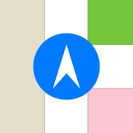Apple Maps watchOS logo vector PNG | Minimalist navigation arrow icon on grid 