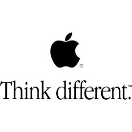Apple Think Different Logo Vector PNG | Classic Apple Brand Slogan Design 