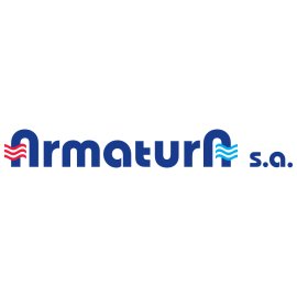 Armatura S.A. official logo vector|Modern blue wordmark with fluid wave accents