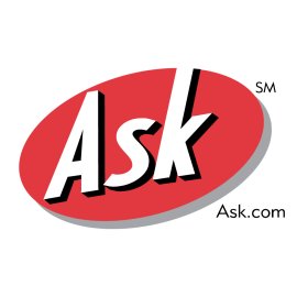 Ask.com Iconic Red Oval Logo | Classic Ask Search Engine Emblem 