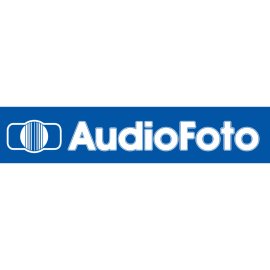 Audio Foto Logo Vector Png | AudioFoto brand emblem in blue and white 