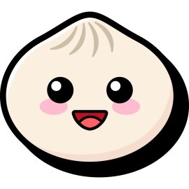 Cute Bun Logo Vector PNG | Smiling Dumpling Mascot Icon 