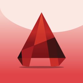Autocad016 Logo Vector Png | AutoCAD 3D Red Monolith 