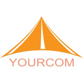 Yourcom Dynamic Apex Logo | Modern Orange Tent Emblem 