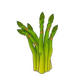 Asparagus Green Cartoon PNG Clipart with Transparent Background